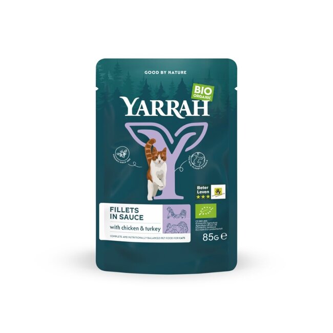 Kat filet met kalkoen in saus bio 85 Gram