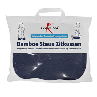 Lucovitaal Bamboe steun zitkussen blauw 1 Stuks
