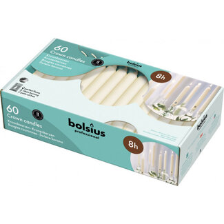 Bolsius Kroonkaars 200/24 ivoor 60 Stuks