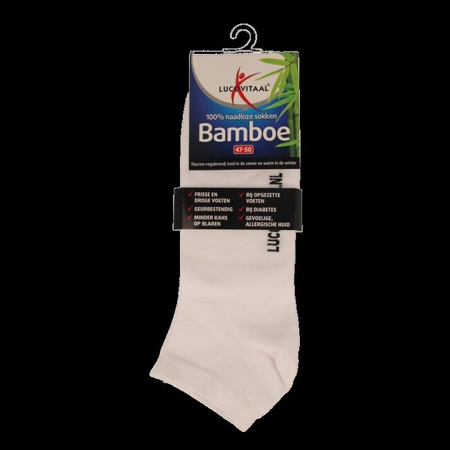 Bamboe enkelsok wit  maat 47-50 1 Paar