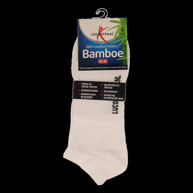 Bamboe enkelsok wit  maat 43-46 1 Paar