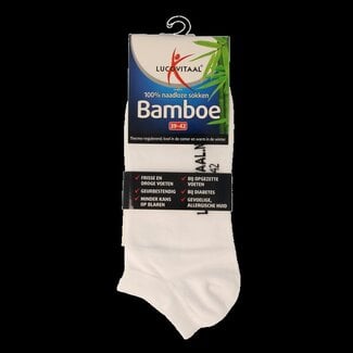 Lucovitaal Bamboe enkelsok wit  maat 39-42 1 Paar