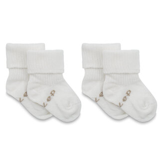 KipKep Blijf baby sokjes 6-12 mnd offwhite/wit 2 Paar