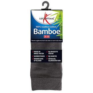 Lucovitaal Bamboe sok lang antraciet  maat 39-42 1 Paar