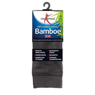 Lucovitaal Bamboe sok lang antraciet  maat 35-38 1 Paar