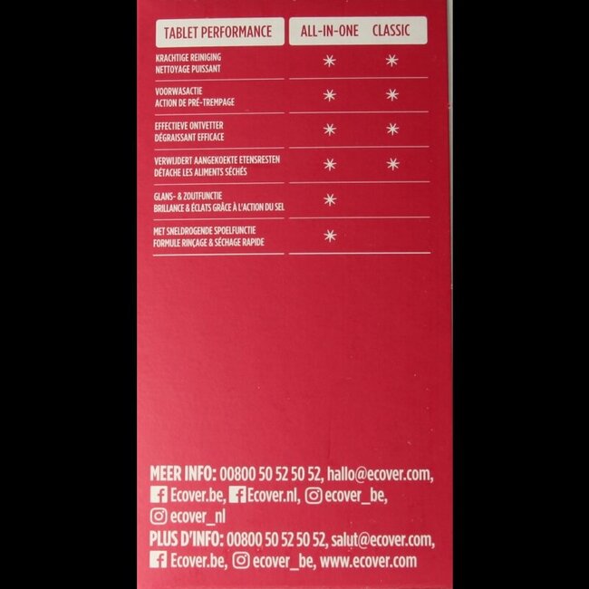 Ecover Tablettes Lave-Vaisselle Tout-en-1 44 Tablettes