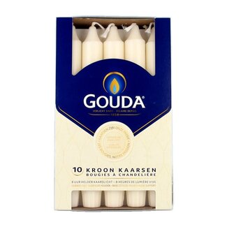 Gouda Kroonkaars ivoor 200/24 10 Stuks