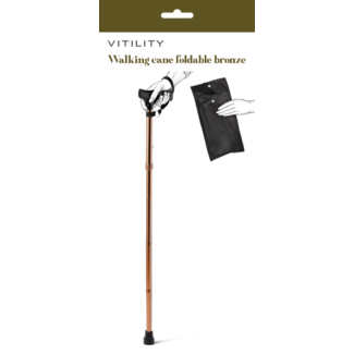 Vitility Wandelstok opvouwbaar brons  1 Stuks