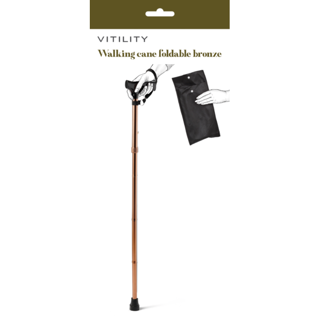Wandelstok opvouwbaar brons  1 Stuks