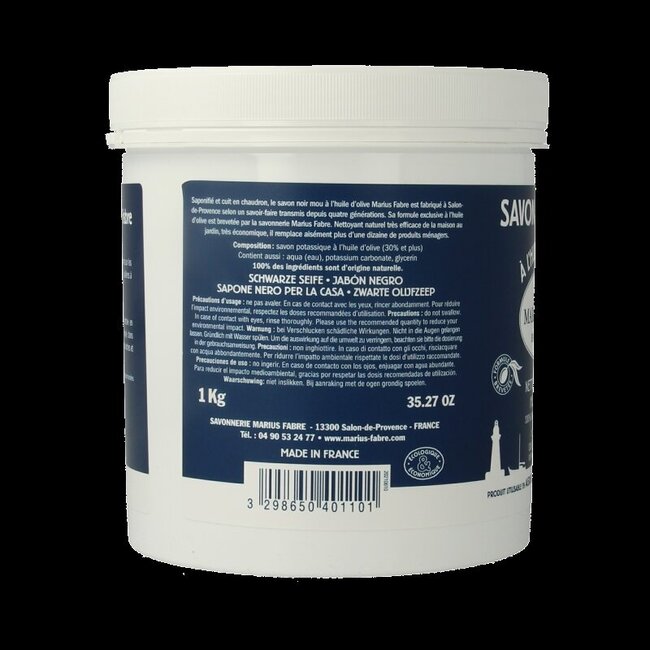 Marius Fabre Savon noir lavoir zwarte zeep pot 1 Kilogram