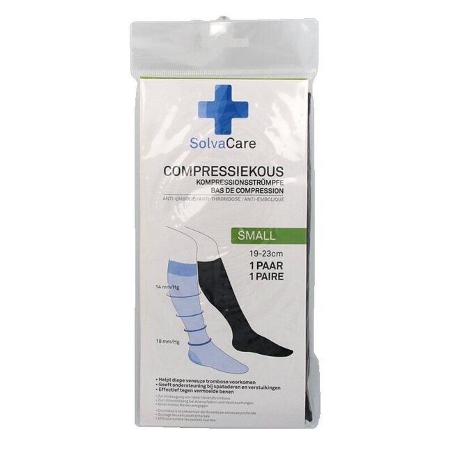Compressiekous zwart S 19 - 23 cm 1 Paar
