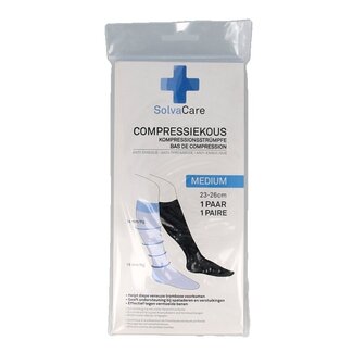 Solvacare Compressiekous zwart M 23 - 26 cm 1 Paar