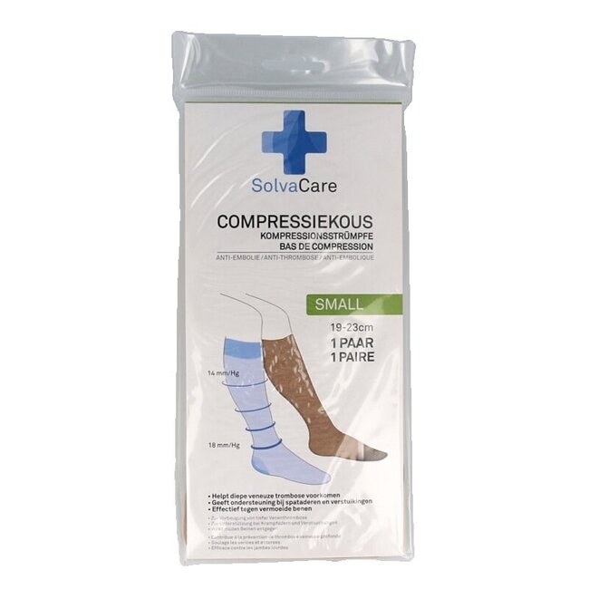 Compressiekous beige S 19 - 23 cm 1 Paar