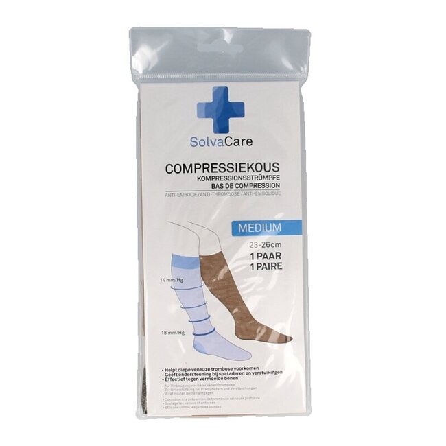 Compressiekous beige M 23 - 26 cm 1 Paar