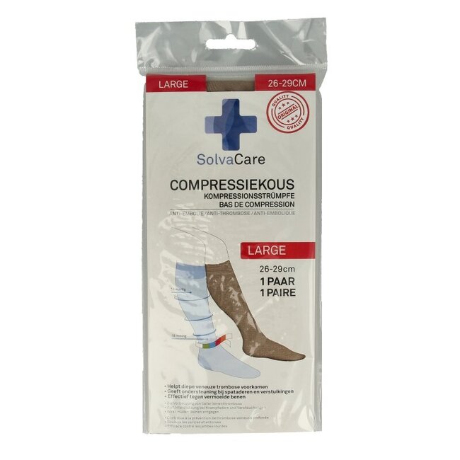 Compressiekous beige L 26 - 29 cm 1 Paar