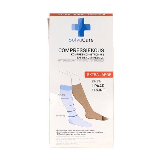 Compressiekous beige XL 29 - 33 cm 1 Paar