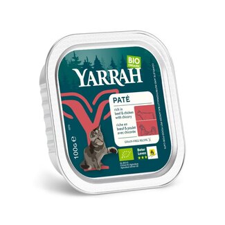Yarrah Yarrah Kattenvoer pate met rund bio 100 Gram