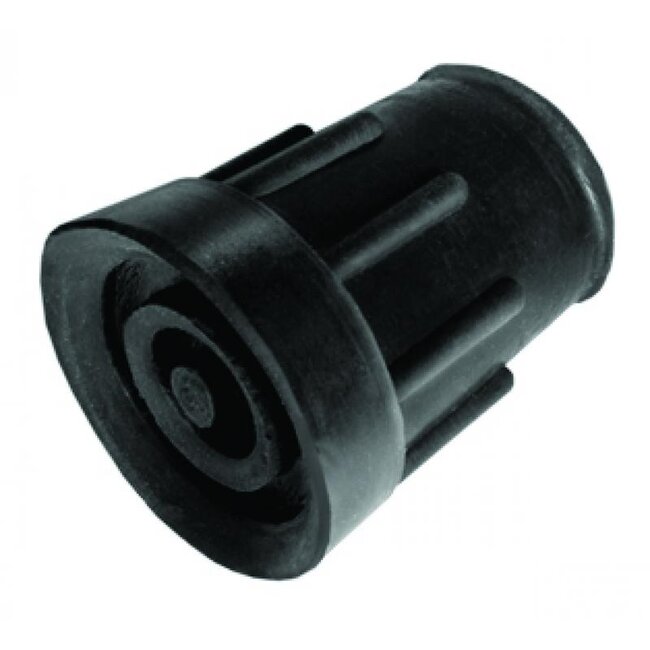 Kruk-en stokdoppen 21mm zwart 2 Stuks