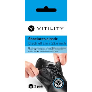 Vitility Schoenveters elastisch zwart 60cm 4 Stuks