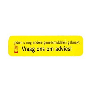Spruyt Hillen Zelfzorgsignaal sticker geel -Indien..vraag advies 1000 Stuks