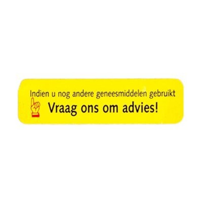 Zelfzorgsignaal sticker geel -Indien..vraag advies 1000 Stuks