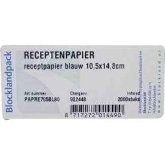 Blockland Receptpapier blauw 105 x 148mm 2000 Stuks