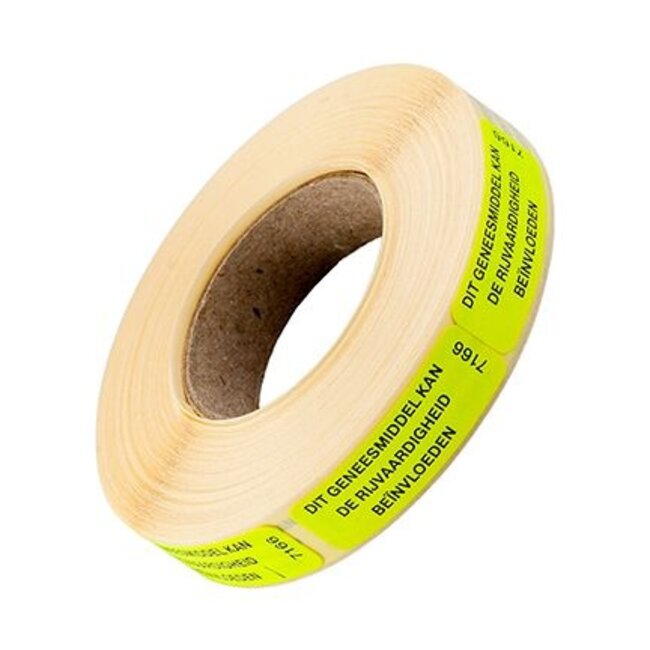 Sticker geneesmiddel rijvaardheid 1000 Stuks
