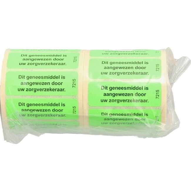 Sticker geneesmiddel aangewezen zorgverzkereraar 1000 Stuks