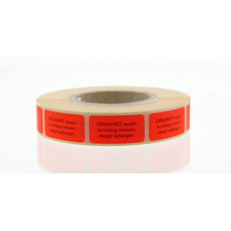 Spruyt Hillen Sticker opiumwet recept 1000 Stuks