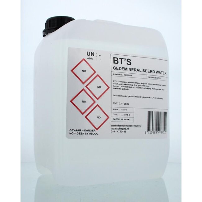 Gedemineraliseerd water 5 Liter