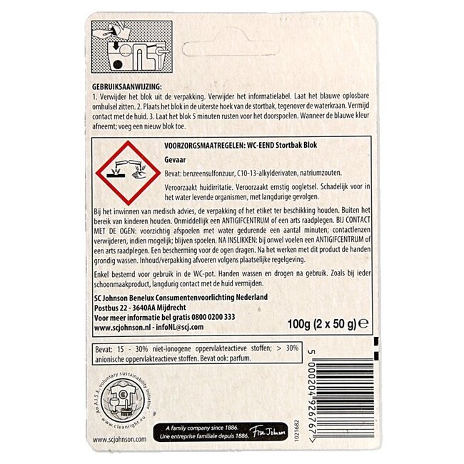 WC Eend Stortbakblok blauw duo 50 Gram