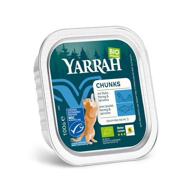 Biologisch kattenvoer chunks met vis 100 Gram