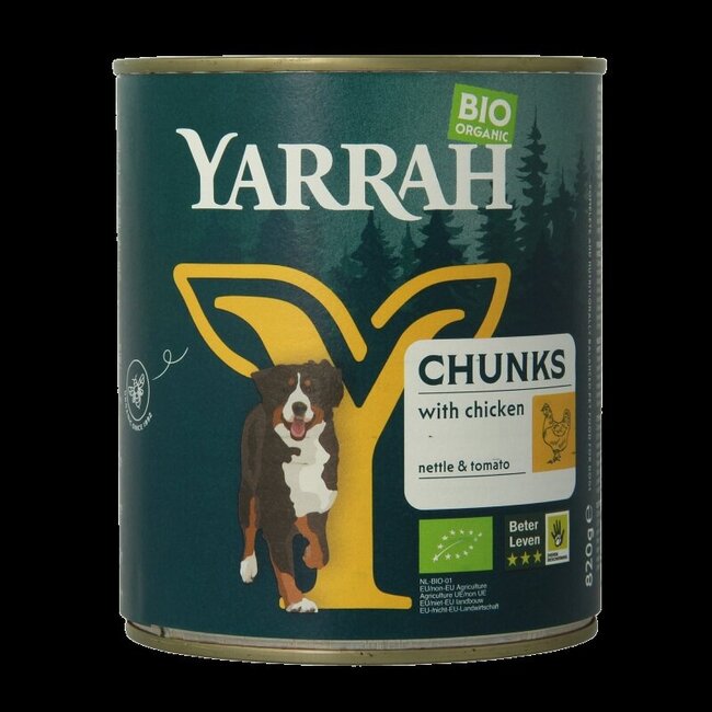 Hond brokjes kip in saus bio 820 Gram