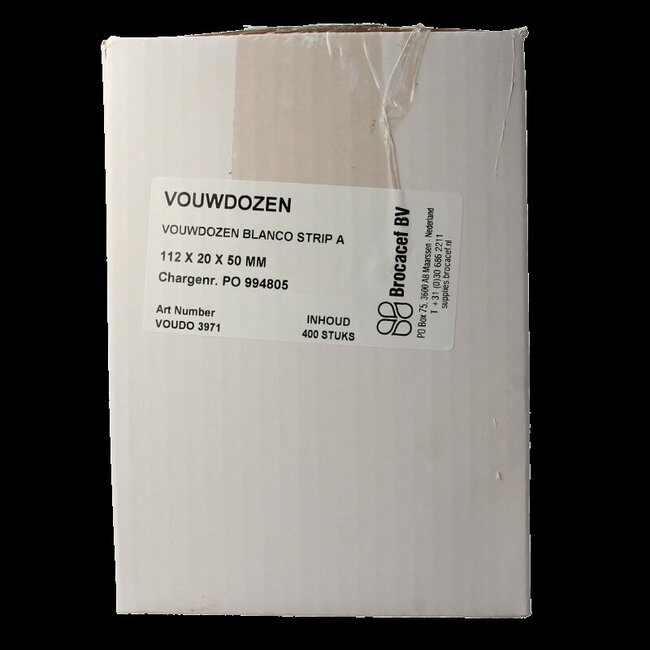 Vouwdoos blanko strip A 112 x 20 x 50mm 400 Stuks