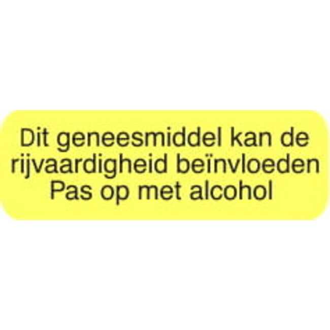 Strooketiket rijvaardigheid alcohol 30 x 7mm 1000 Stuks