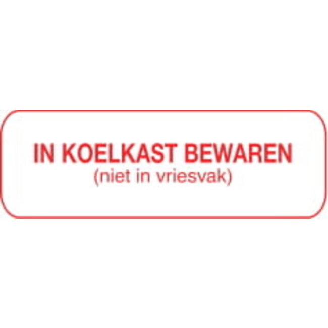 Strooketiket koelkast bew niet vriesvak 30 x 7mm 1000 Stuks