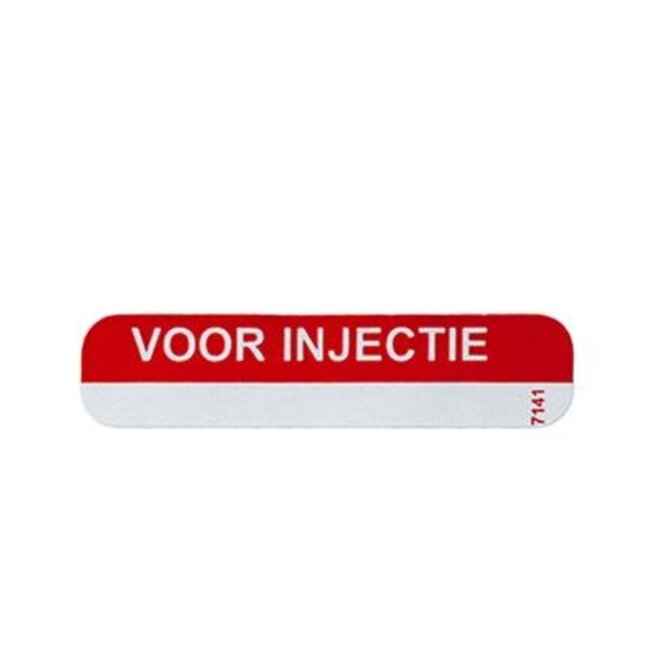 Sticker voor injectie rood 1000 Stuks