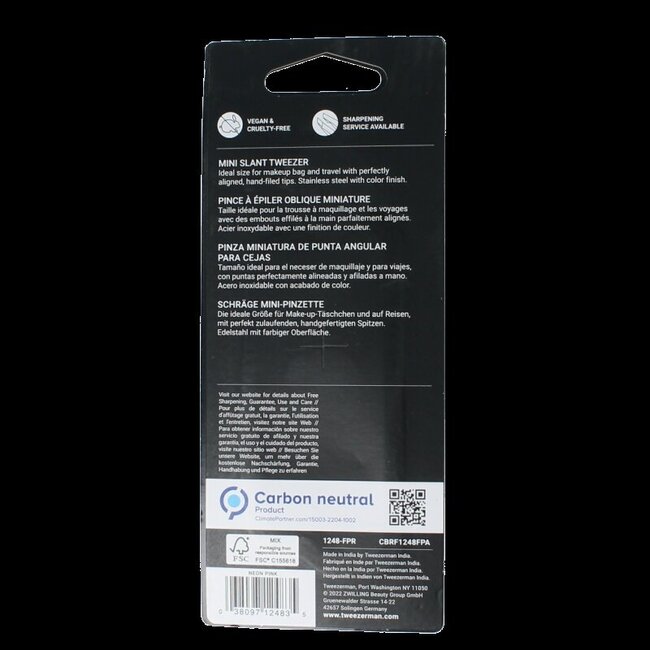 Tweezerman Mini slant tweezer neon pink 1 Stuks