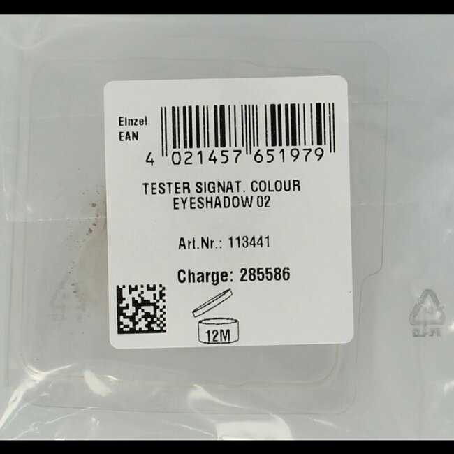 Signature colour eyeshadow walnut 02 bio tester 1 Tester