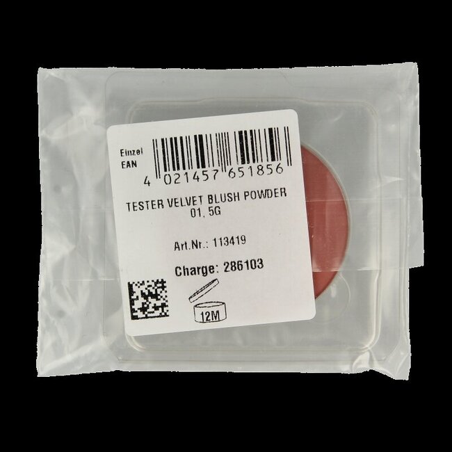 Velvet blush powder rosy peach 01 tester 1 Tester