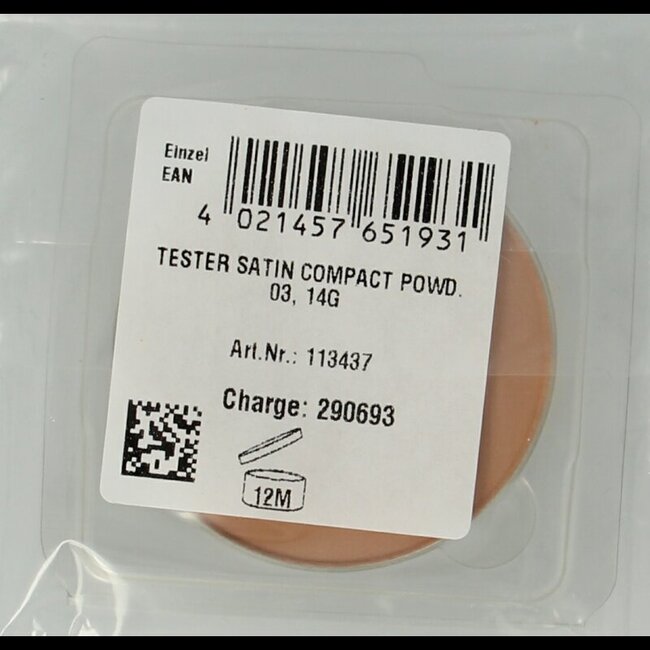 Satin compact powder tanned 03 tester 1 Tester