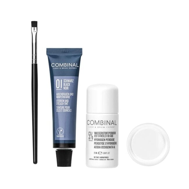 Wenkbrauwen wimperverf kit zwart 1 Set