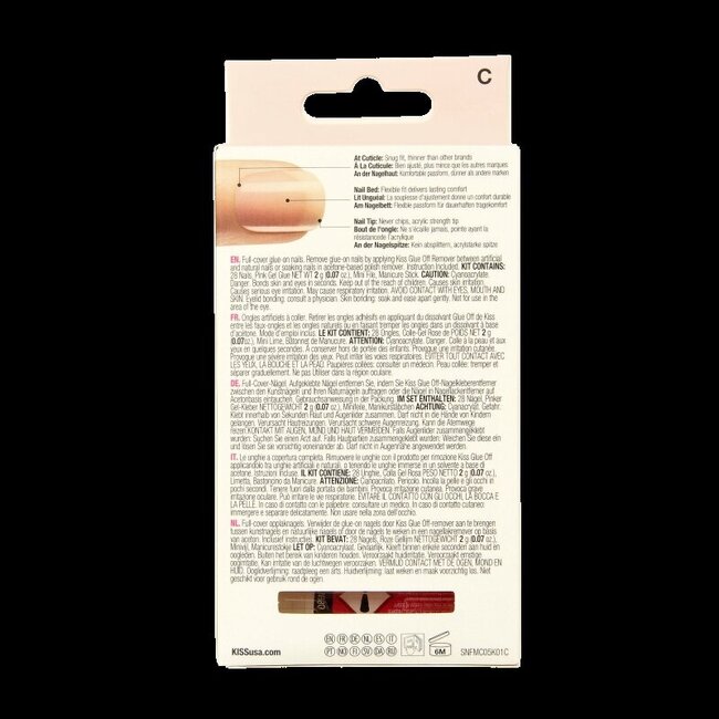 Kiss French nude acrylic nails leilani 1 Set