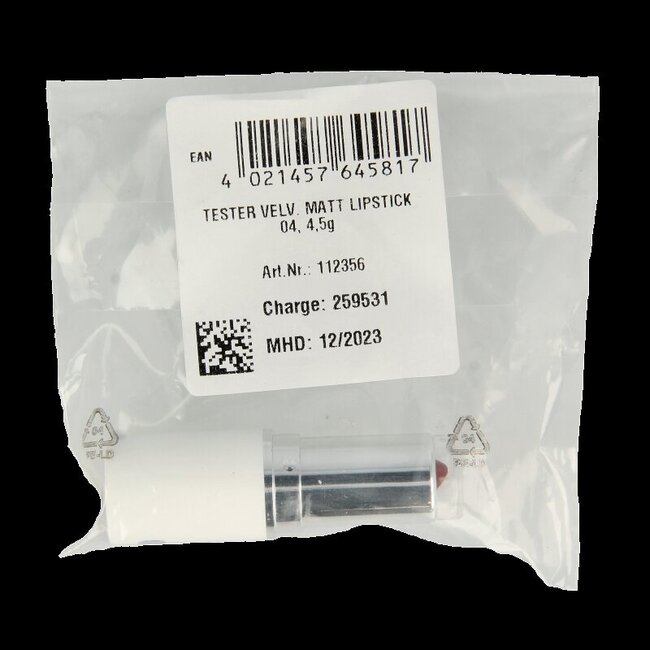 Lavera Lipstick velvet matt vivid red 04  tester 1 Tester