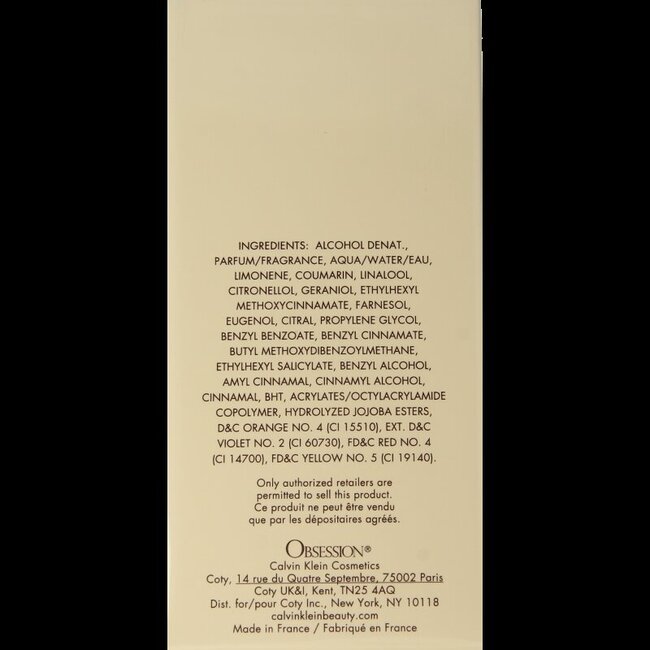 Calvin Klein Obsession eau de parfum vaporisateur pour femme 100 ml
