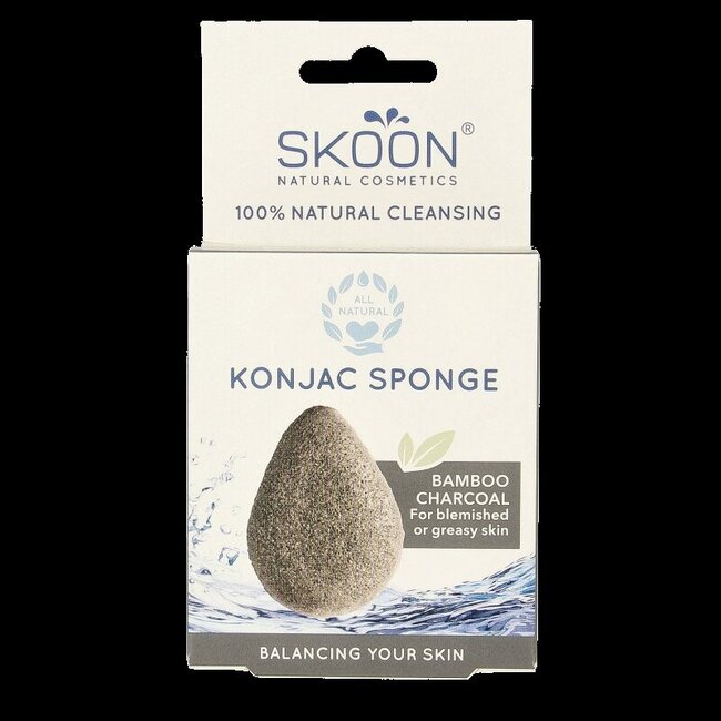 Konjac spons bamboo charcoal bio 1 Stuks