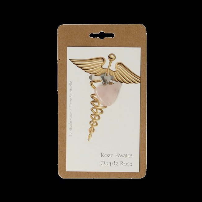 Hanger gezondheidssteen roze kwarts 1 Stuks