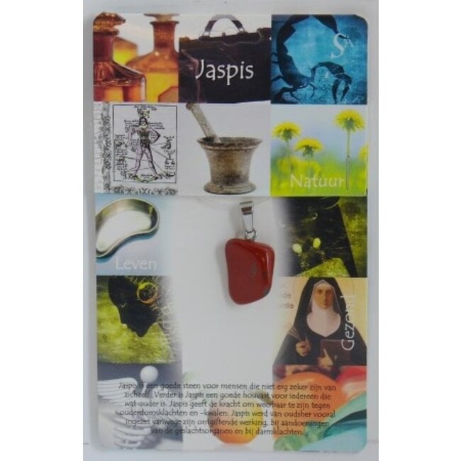 Hanger gezondheidssteen jaspis rood  1 Stuks