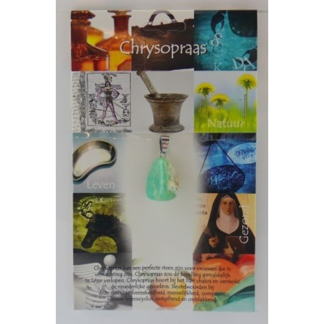 Hanger gezondheidssteen chrysopraas  1 Stuks