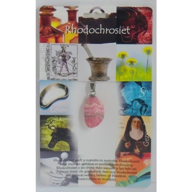 Hanger gezondheidssteen rhodochrosiet  1 Stuks